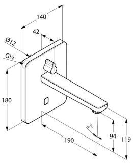 Встраиваемый электронный смеситель для раковины Kludi Zenta хром 3850005